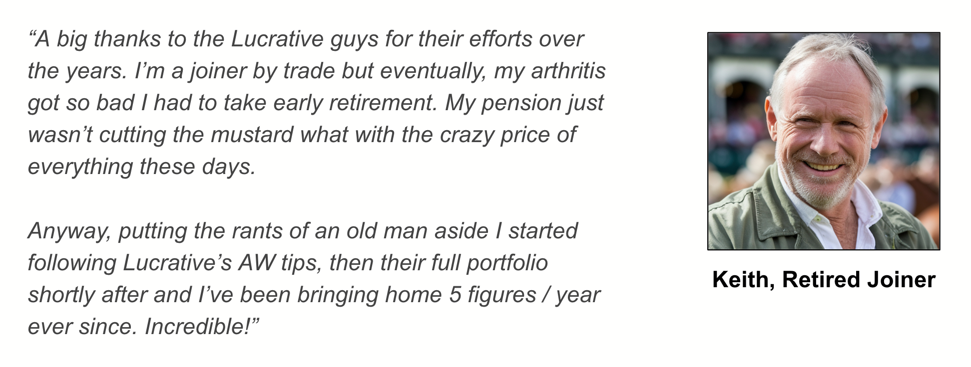 keith retired joiner testimonial review 2024