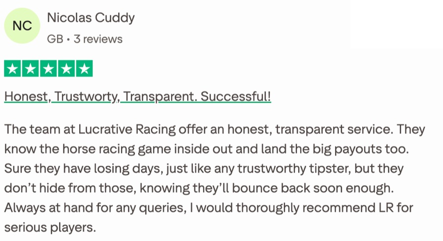 Five-star review from Nicolas Cuddy
